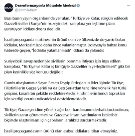 DMM: 'Gazzeli sivillerin Suriye'nin kuzeyine yerleştirileceği' iddiası doğru değildir