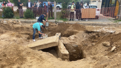 Aydın’da yol çalışmasında, Roma dönemine ait insan kemikleri bulundu