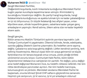 Memleket Partisi kapatıldı