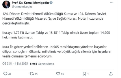 Sağlık Bakanlığı 124'üncü Dönem DHY atamaları açıklandı