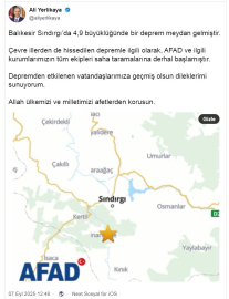 Balıkesir Sındırgı’da 4.9 ve 4.1 büyüklüğünde 2 deprem (3)