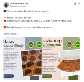 Hatay kaytaz böreği ve Gaziantep lahmacunu, AB tescili aldı