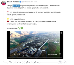 Bakan Yumaklı: Cevizdere Besi OTB'de altyapı çalışmaları tamamlandı