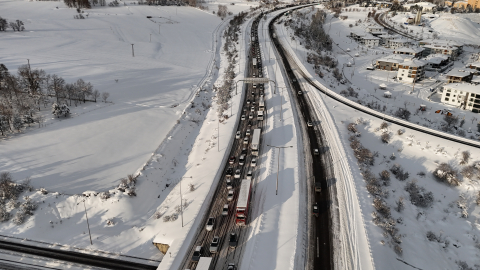 Bolu’da yoğun kar yağışı (5)