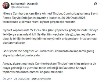 Nijerya Cumhurbaşkanı Tinubu, Türkiye'ye geliyor