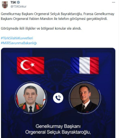 Genelkurmay Başkanı Orgeneral Bayraktaroğlu, Fransız mevkidaşı Mandon ile görüştü
