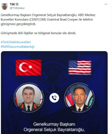 Genelkurmay Başkanı Orgeneral Bayraktaroğlu, ABD Merkez Kuvvetler Komutanı ile görüştü