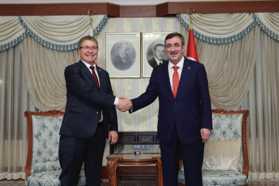 Cumhurbaşkanı Yardımcısı Yılmaz, KKTC Başbakanı Üstel ile bir araya geldi