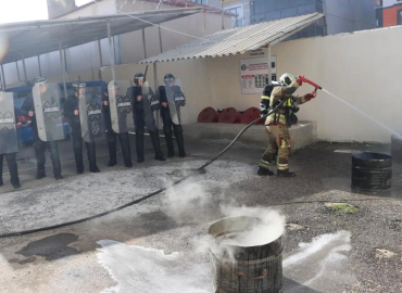 Şereflikoçhisar cezaevinde yangın tatbikatı