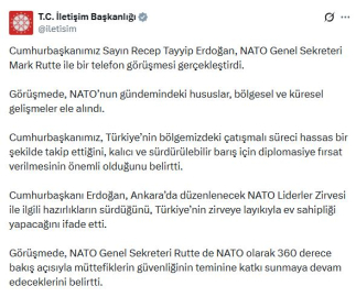 Cumhurbaşkanı Erdoğan, NATO Genel Sekreteri Rutte ile görüştü
