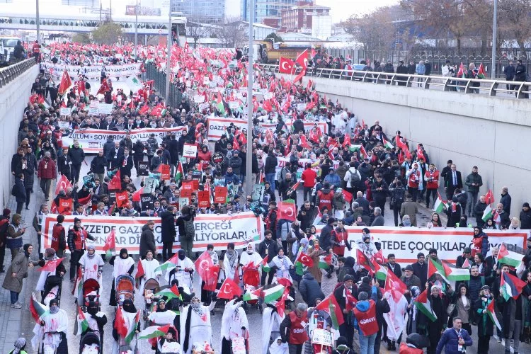 Ankara'da 'Gazze'ye destek' mitingi 